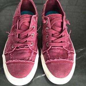 Blowfish Burgundy Distressed Sneakers